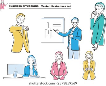 Illustration set of various business scenes - 002