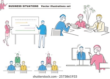 Illustration set of various business scenes - 004