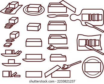 Illustrationssatz für verschiedene Butter