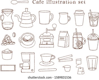 Illustration set in various cafes