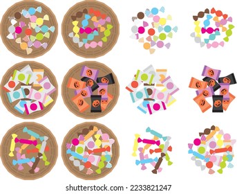 Illustration set of various candies