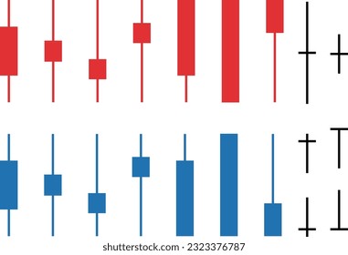 Illustration set of various candlesticks