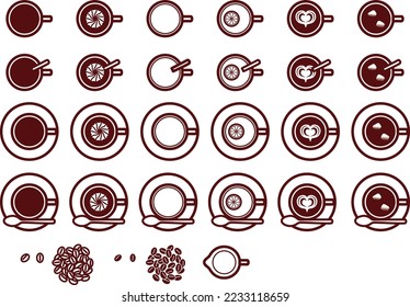 Illustration set of various coffee