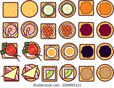 Illustration set of various crackers
