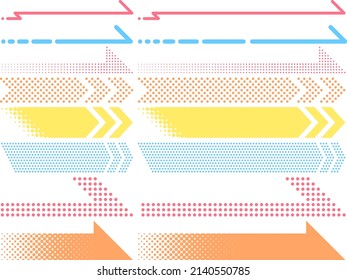 Conjunto de ilustraciones de varias flechas de estilo digital en dos longitudes