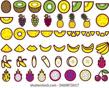 Illustration set of various fruits