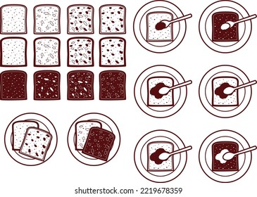 Illustration set of various German bread