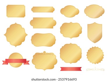 Conjunto de ilustrações de várias placas de ouro