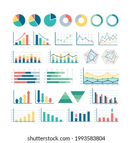 Illustration set of various graphs