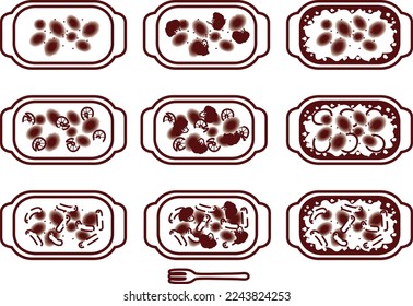 Illustration set of various gratin