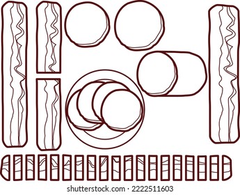 Illustrationsset für Schinken