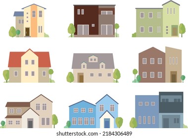 Illustration set of various houses