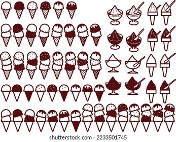 Illustrationssatz aus verschiedenen Eis