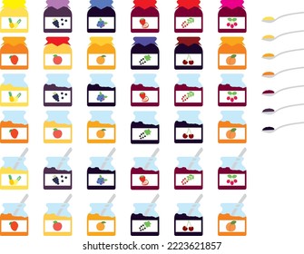 Illustration set of various jams