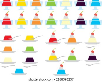 Illustration set of various jelly