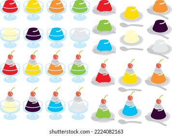 Illustration set of various jelly