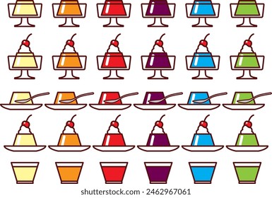 Illustration set of various jelly