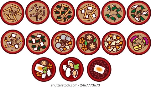 Illustration set of various juices