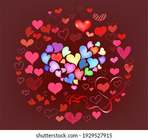 Illustration set of various kinds of heart marks