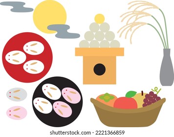 Illustrationsset für verschiedene Mondschauen
