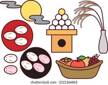 Illustrationsset für verschiedene Mondschauen