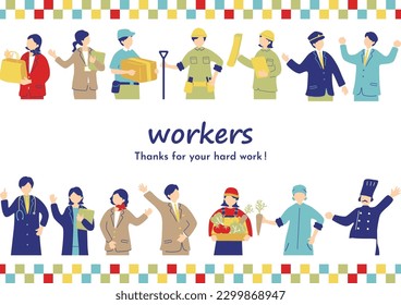 Illustration set of various occupations