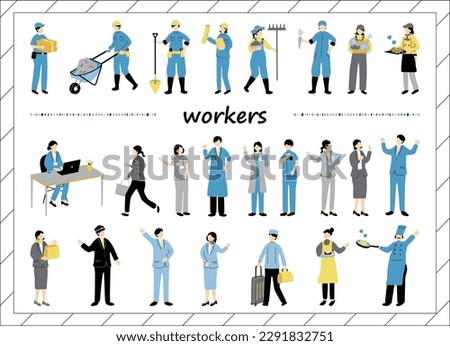 Illustration set of various occupations
