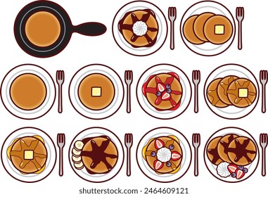 Conjunto de ilustraciones de varios parfaits
