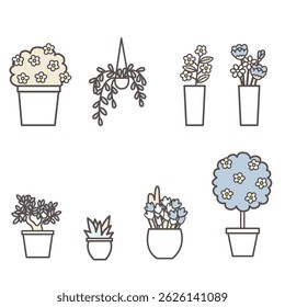 Conjunto de ilustración de varias plantas