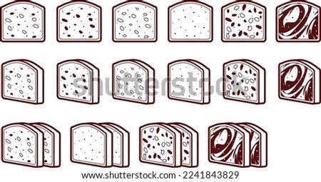 Illustration set of various pound cakes