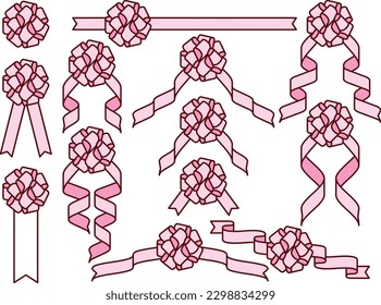 Illustration set of various ribbons