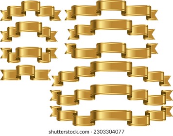 Illustration set of various ribbons