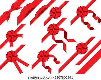 Conjunto de ilustraciones de varias cintas