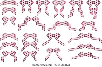 Illustration set of various ribbons