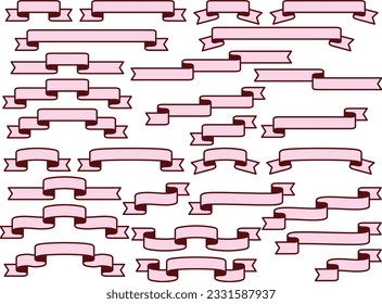 Illustration set of various ribbons