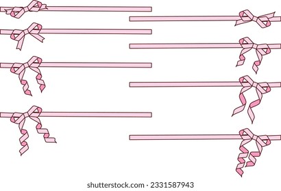 Illustration set of various ribbons