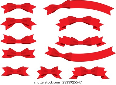 Illustration set of various ribbons
