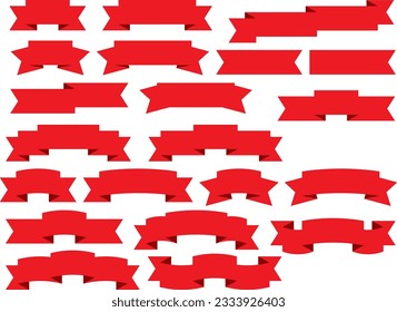 Illustration set of various ribbons