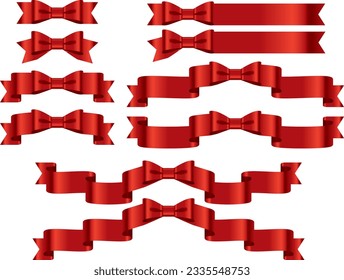 Illustration set of various ribbons
