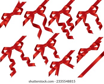 Illustration set of various ribbons