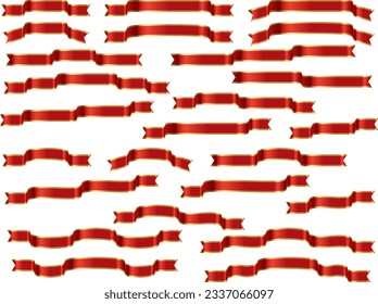 Illustration set of various ribbons