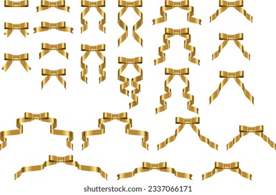 Illustration set of various ribbons
