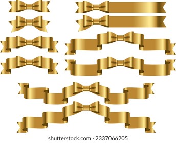 Illustration set of various ribbons
