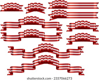 Illustration set of various ribbons