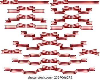 Illustration set of various ribbons