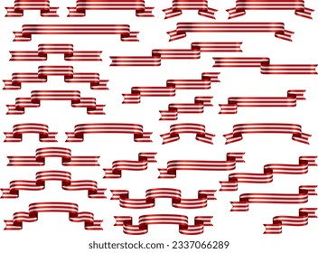 Illustration set of various ribbons
