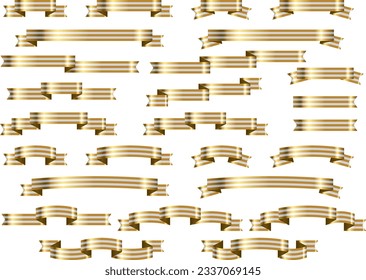 Illustration set of various ribbons