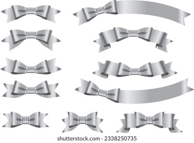 Illustration set of various ribbons