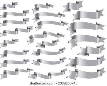 Illustration set of various ribbons