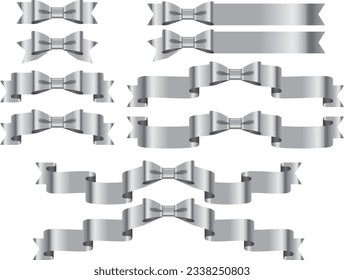 Illustration set of various ribbons